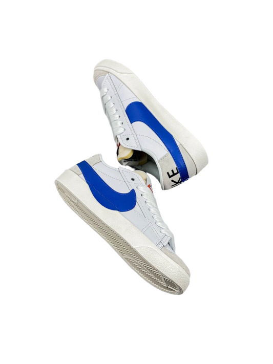 Nike Blazer Low1977 Jumbo - White Unisex Streetwear Limited Edition - The Nike Blazer Low '1977 Jumbo in White and Blue reinvents the classic silhouette with