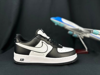 NIKE Air Force 1 'double Swoosh Panda' - Black Unisex Streetwear Limited Edition - **Nike Air Force 1 'Double Swoosh Panda'** The Nike Air Force 1 'Double Swoosh Panda'