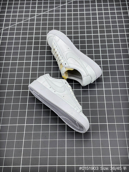 Nike Blazer Low1977 - White Unisex Streetwear Limited Edition - The Nike Blazer Low '1977 Synthetic Leather White offers a clean and modern take on