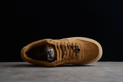 BAPE Sta Low-top Tan Suede Sneakers - Red Unisex Streetwear Limited Edition - **BAPE STA Low-Top Tan Suede Sneakers** Introducing the BAPE STA Low-Top Tan Suede Sneakers, a