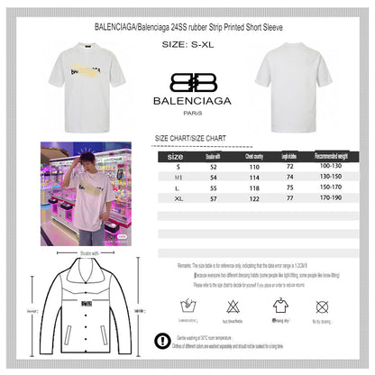 Camiseta Balenciaga con logo de cinta (blanca)