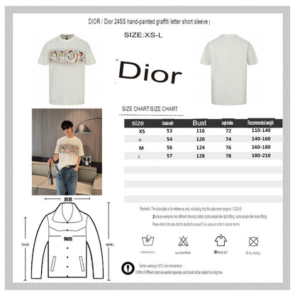 Camiseta con el logo artístico de Dior (blanca)