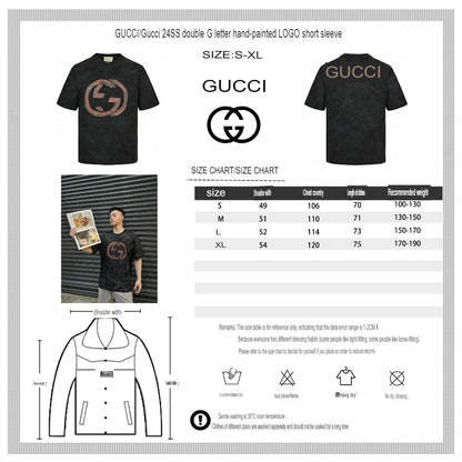 Camiseta Gucci con logo desgastado (negra)
