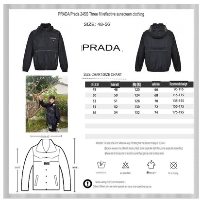 Prada Lightweight Hooded Jacket - Black - logo - replica sneakers