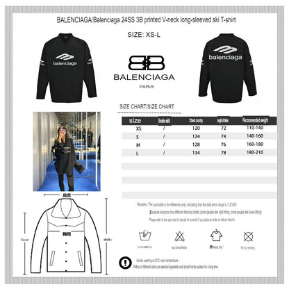 T-shirt à manches longues avec logo Balenciaga - Noir