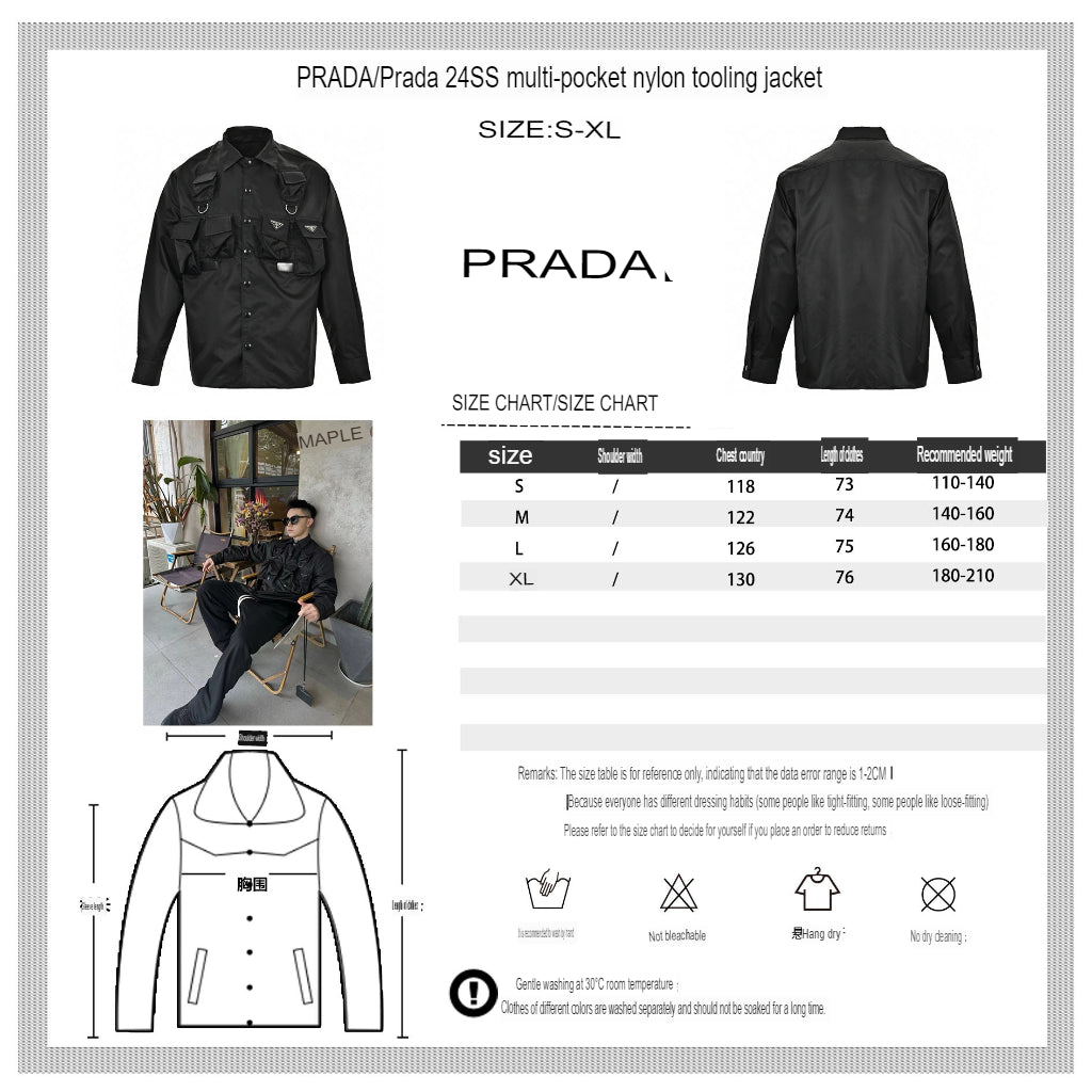Prada Military Style Jacket - Black - logo - replica sneakers