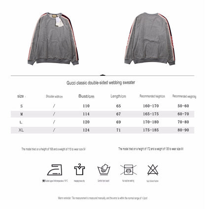 Sudadera gris Gucci con detalle de rayas