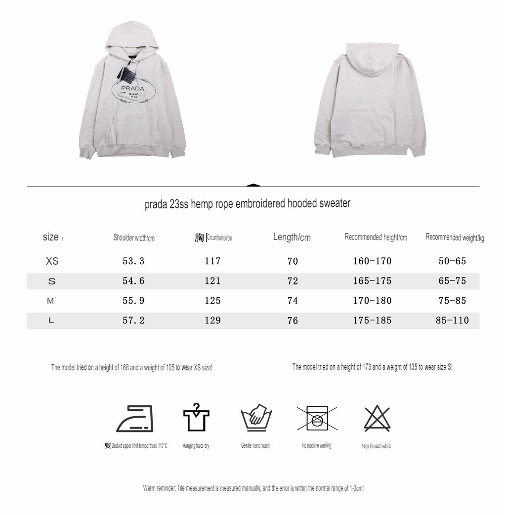 Prada Milano Grey Hoodie - logo - replica sneakers