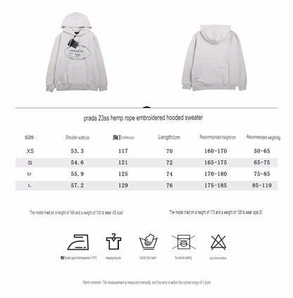 Prada Milano Grey Hoodie - logo - replica sneakers