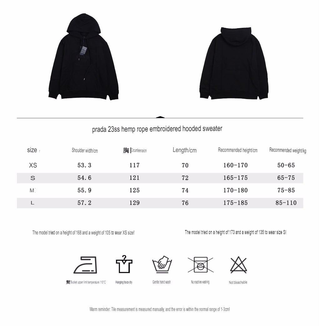Prada Milano Black Hoodie - logo - replica sneakers