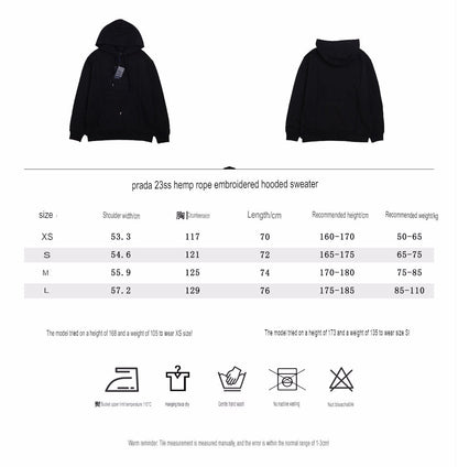 Prada Milano Black Hoodie - logo - replica sneakers