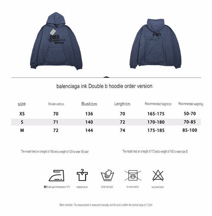 Sudadera con capucha Balenciaga Paris Graffiti - Azul