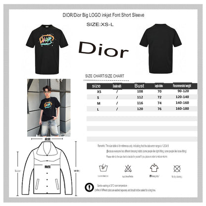 Camiseta negra con logo multicolor de Dior