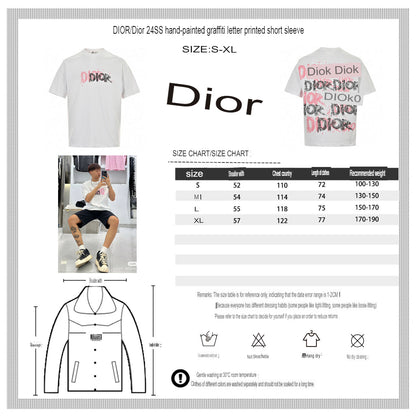 Camiseta Dior con logo Graffiti en blanco