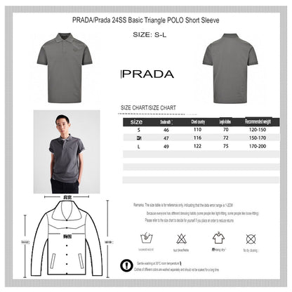 Prada Classic Grey Polo Shirt - logo - replica sneakers