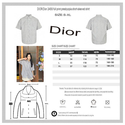 Camisa Dior con estampado de monograma (Gris)