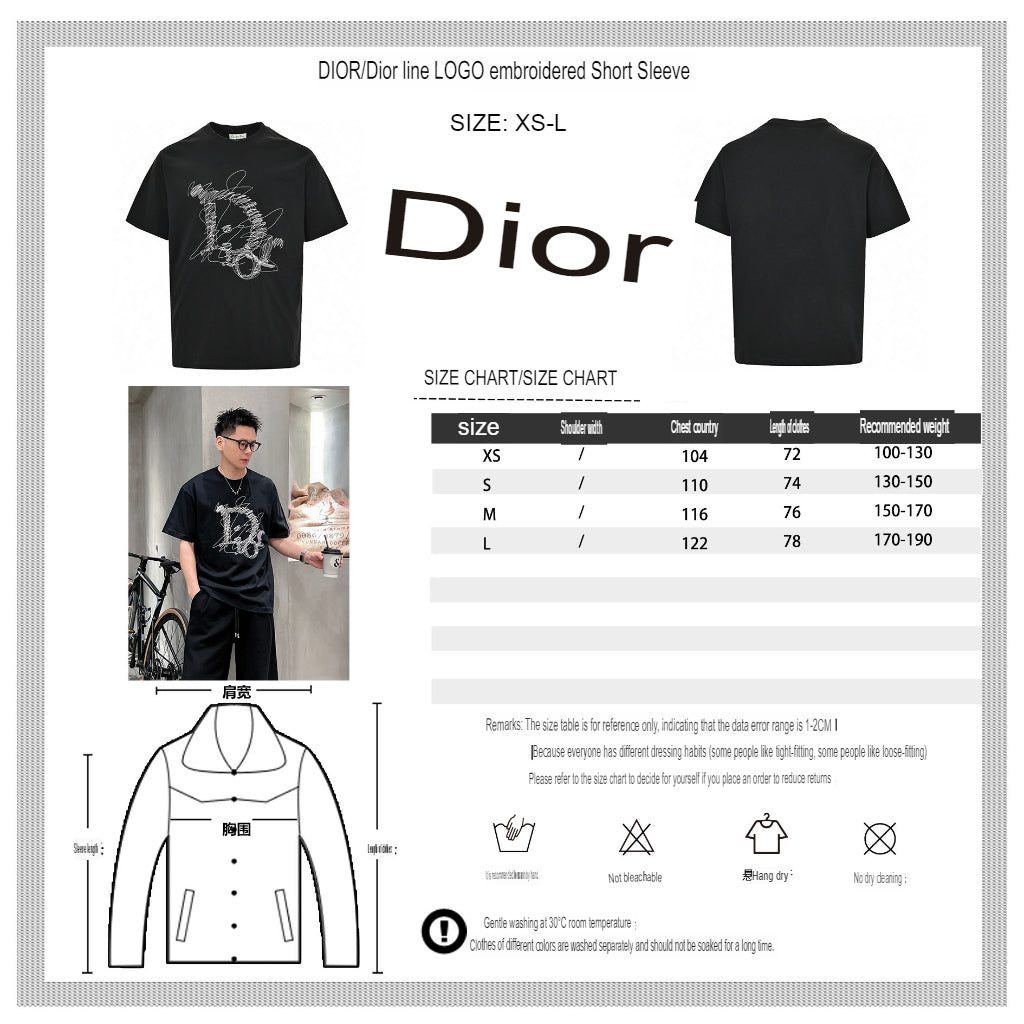 T-shirt Dior à motif griffes (noir)