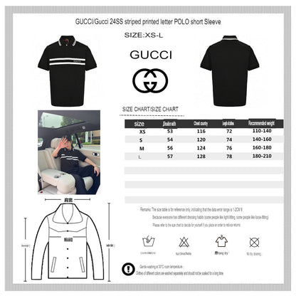 Polo à logo rayé Gucci (noir)