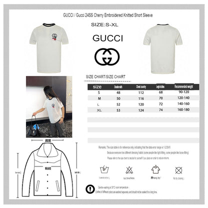 Camiseta Gucci con bordado de cerezas