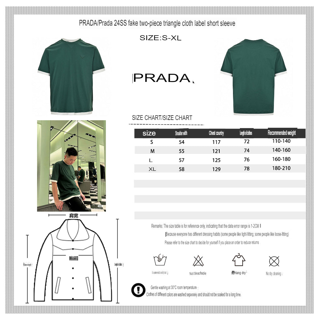 Prada Navy Contrast Trim T-Shirt - logo - replica sneakers
