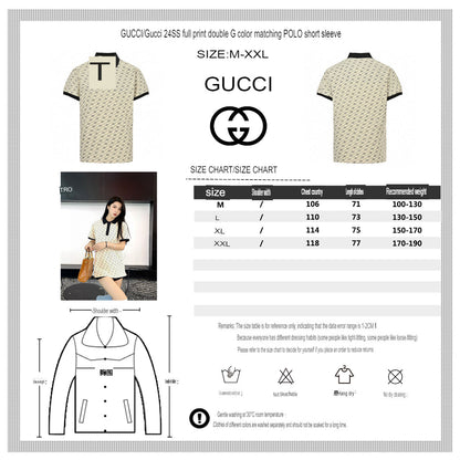 Gucci Beige GG Pattern Polo Shirt - logo - replica sneakers