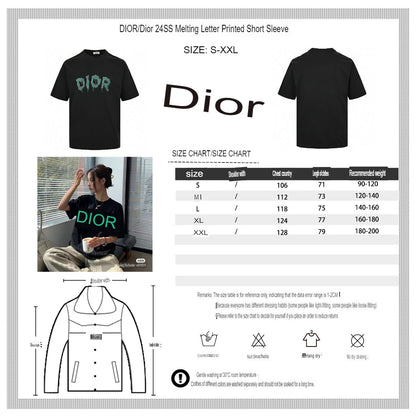 Camiseta Dior con logo goteando (negra)