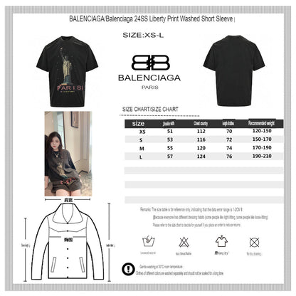 Camiseta Balenciaga Paris Estatua de la Libertad (Negra)