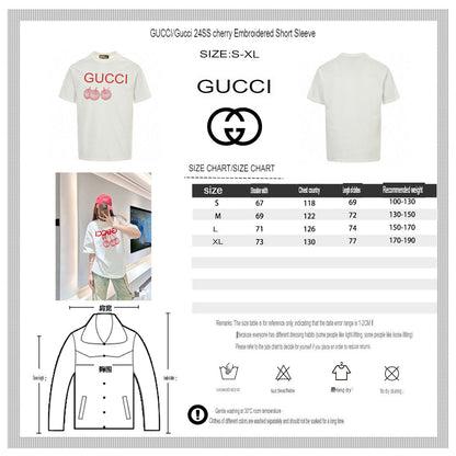 Camiseta Gucci con estampado de cerezas (blanca)