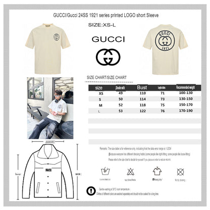 Camiseta con estampado del logo de Gucci 1921 (Beige)