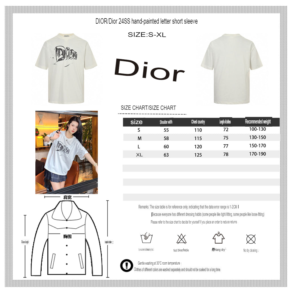 Camiseta blanca Dior con logo llamativo