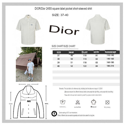 Camisa Dior de manga corta con botones (blanca)