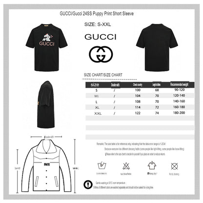 Camiseta Gucci con logo de vaca de dibujos animados (negra)