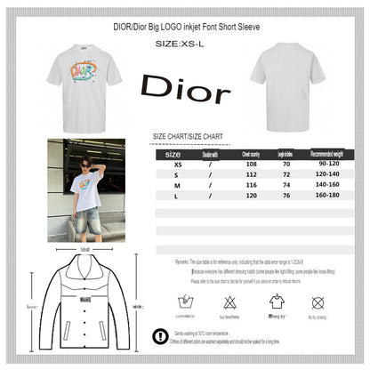 Camiseta blanca con logo multicolor de Dior