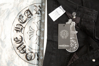 CHROME HEARTS BLACK CROSS PATCH JEANS BLACK - logo - replica sneakers