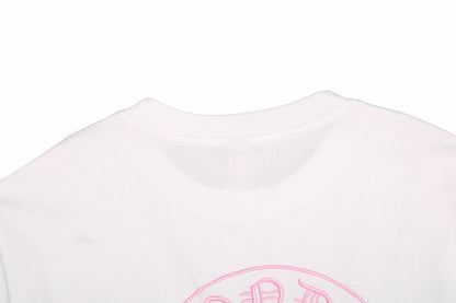CHROME HEARTS HORSE SHOE LOGO T-SHIRT WHITE PINK
