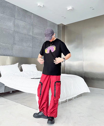 Camiseta gráfica con gafas de sol Gucci - Negra