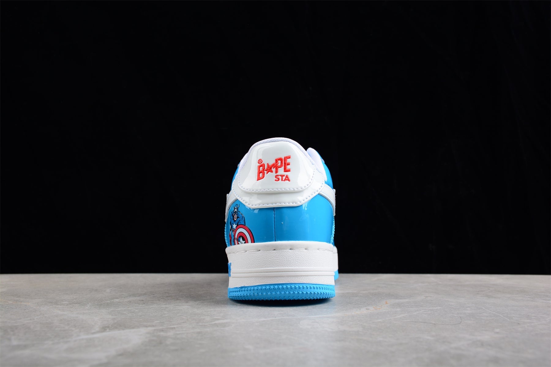 BAPE Sta Low-top Sneakers In Blue And Captain America Edition - Red Unisex Streetwear Limited Edition - **BAPE STA Low-Top Sneakers in Blue and Red Captain America Edition** Step into superhero style