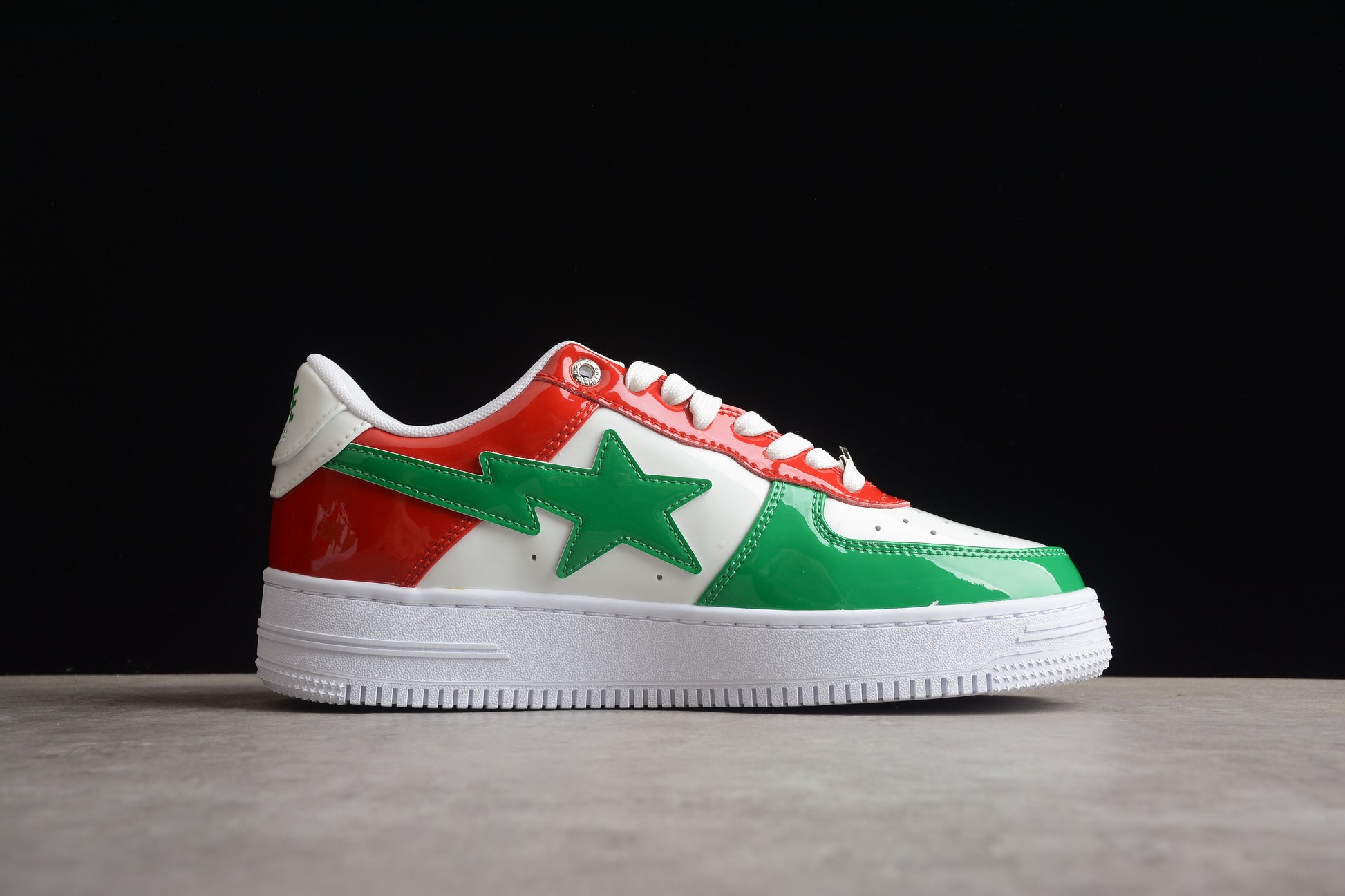 BAPE Sta Low-top Sneakers In Red, Green, And - White Unisex Streetwear Limited Edition - **BAPE STA Low-Top Sneakers in Red, Green, and White** Introducing the BAPE STA Low-Top Sneakers