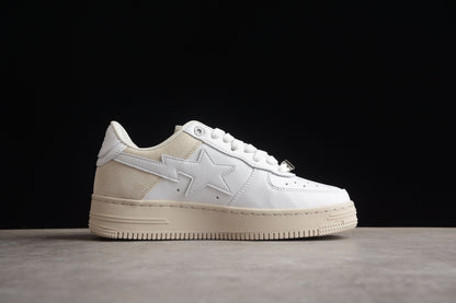 BAPE Sta Low-top Sneakers In And Cream - White Unisex Streetwear Limited Edition - **BAPE STA Low-Top Sneakers in White and Cream** Introducing the BAPE STA Low-Top Sneakers in