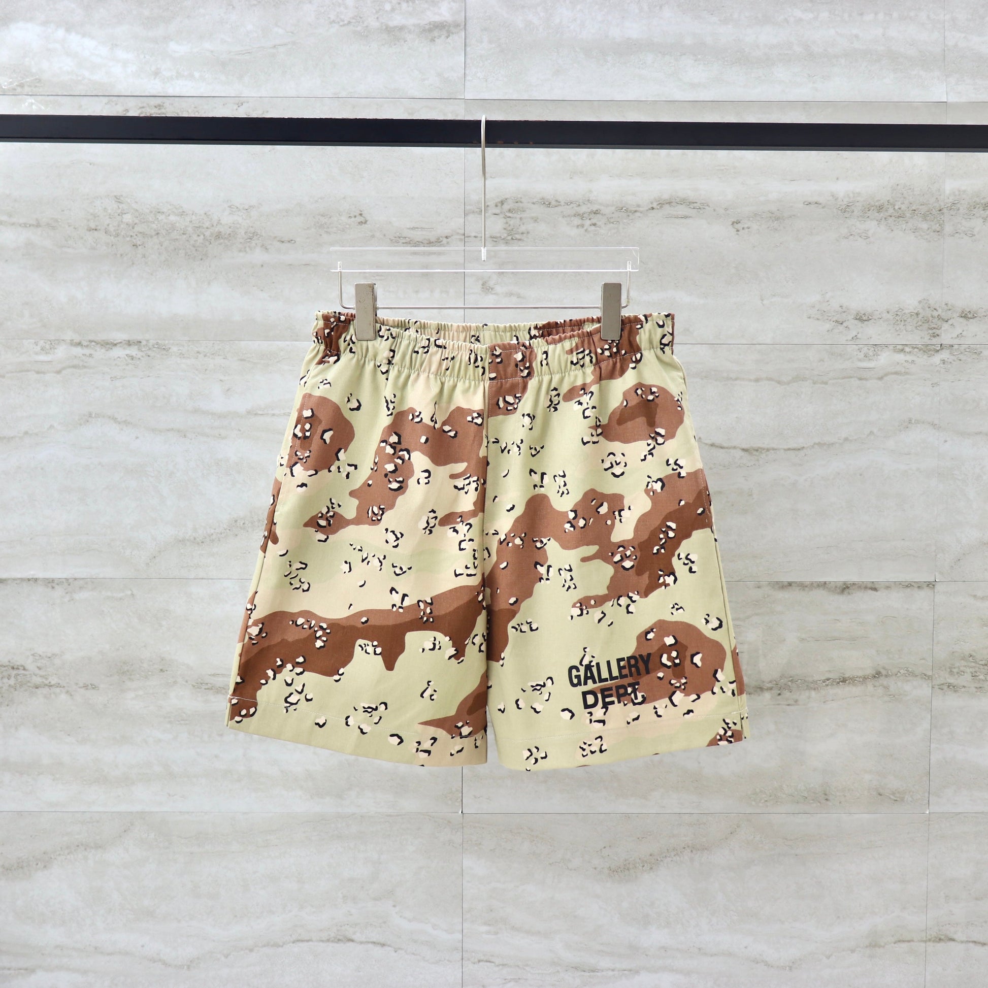 GALLERY Dept Hoodie - Brown Unisex Streetwear Limited Edition - **Gallery Dept. Camouflage Shorts: Detailed Product Description** Introducing the Gallery Dept. Camouflage Shorts, a versatile