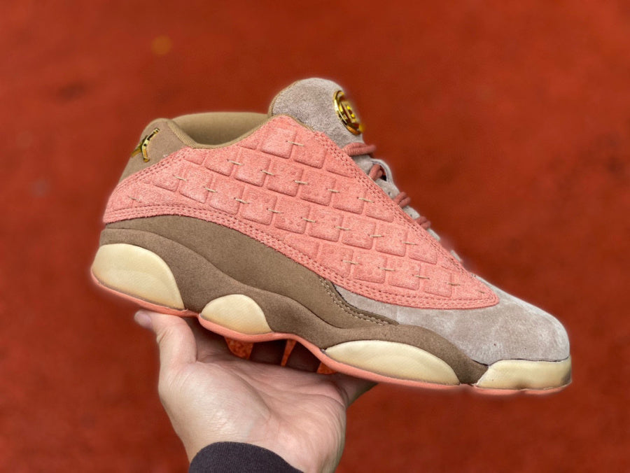 Jordan 13 - Pink Unisex Streetwear Limited Edition - The Air Jordan 13 Low featured here is a striking blend of textures and tones,
