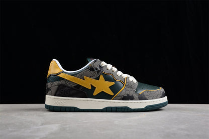 BAPE Sta Low-top Sneakers In And Yellow - Green Unisex Streetwear Limited Edition - **BAPE STA Low-Top Sneakers in Green and Yellow** Step into a world of vibrant style