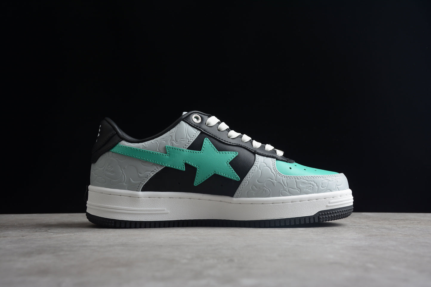 BAPE Sta Low-top Aqua And Sneakers - Grey Unisex Streetwear Limited Edition - **BAPE STA Low-Top Aqua and Grey Sneakers** Unleash your style potential with the BAPE STA