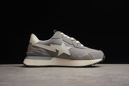 BAPE Sta Runner Sneakers In Grey And - White Unisex Streetwear Limited Edition - **BAPE STA Runner Sneakers in Grey and White** Introducing the BAPE STA Runner Sneakers in