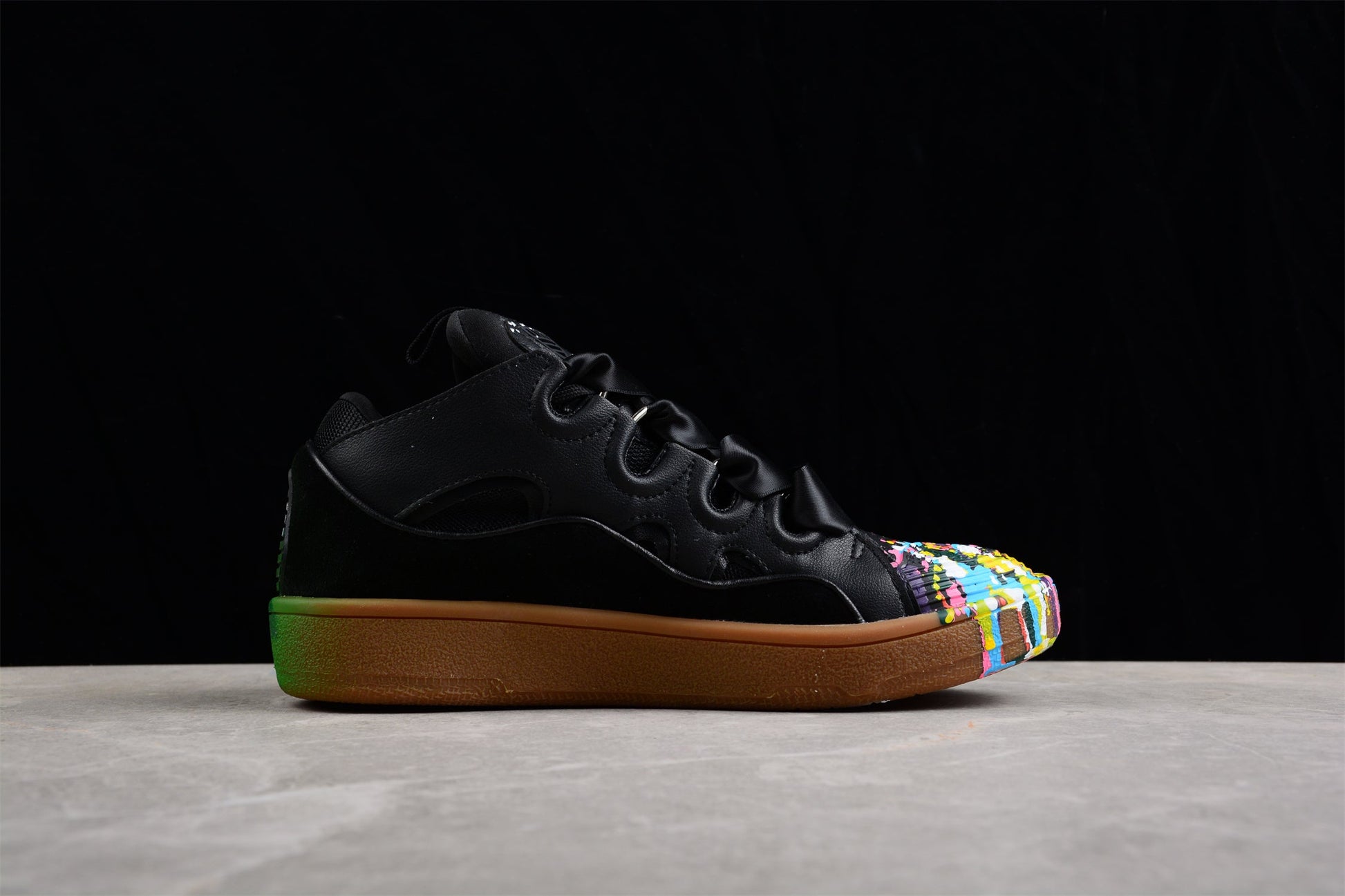 Multicolor Low Top Sneakers - Black Unisex Streetwear Limited Edition - ### Black Multicolor Low Top Sneakers Introducing the Black Multicolor Low Top Sneakers, a bold