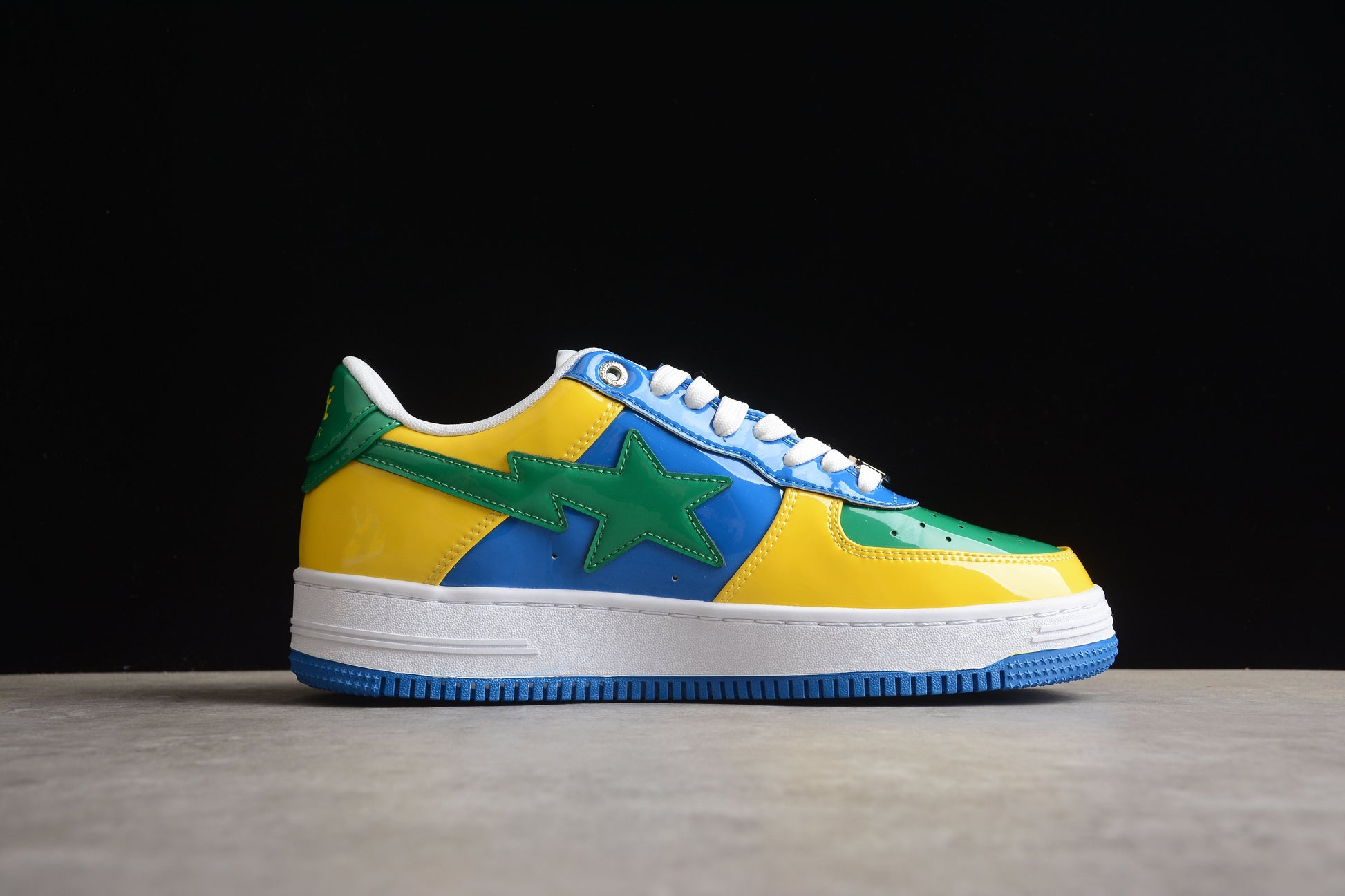 BAPE Sta Low-top Sneakers In Green, Blue, And Yellow Unisex Streetwear Limited Edition - **BAPE STA Low-Top Sneakers in Green, Blue, and Yellow** Introducing the BAPE STA Low-Top Sneakers