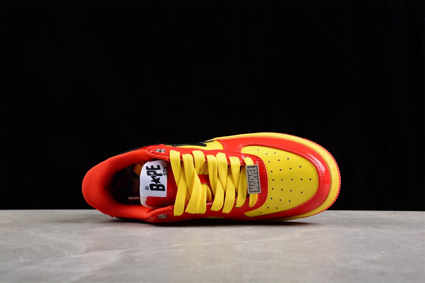BAPE Sta Low-top Sneakers In And Yellow Iron Man Edition - Red Unisex Streetwear Limited Edition - **BAPE STA Low-Top Sneakers in Red and Yellow Iron Man Edition** Introducing the BAPE STA