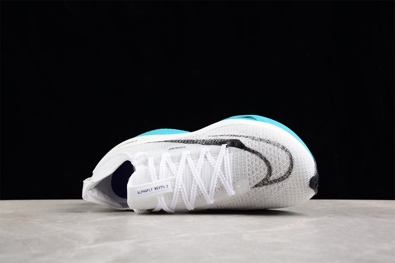 Zoom Alphafly Ne - T% 2 And Turquoise - White Unisex Streetwear Limited Edition - Introducing the Nike Air Zoom Alphafly NEXT% 2, a top-tier running shoe engineered for elite