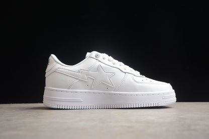BAPE Sta Low-top Sneakers In All-white Unisex Streetwear Limited Edition - **BAPE STA Low-Top Sneakers in All-White** Introducing the BAPE STA Low-Top Sneakers in All-White, a