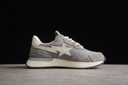 BAPE Sta Runner Sneakers In Grey And - White Unisex Streetwear Limited Edition - **BAPE STA Runner Sneakers in Grey and White** Introducing the BAPE STA Runner Sneakers in